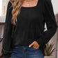 Square Neck Long Sleeve Top