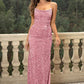 Sequin Backless Split Maxi Dress