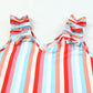 Striped Shoulder Detail V-Neck Tank