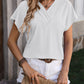 Mandy Textured Surplice Short Sleeve Blouse