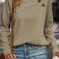 Buttoned Long Sleeve Sweatshirt