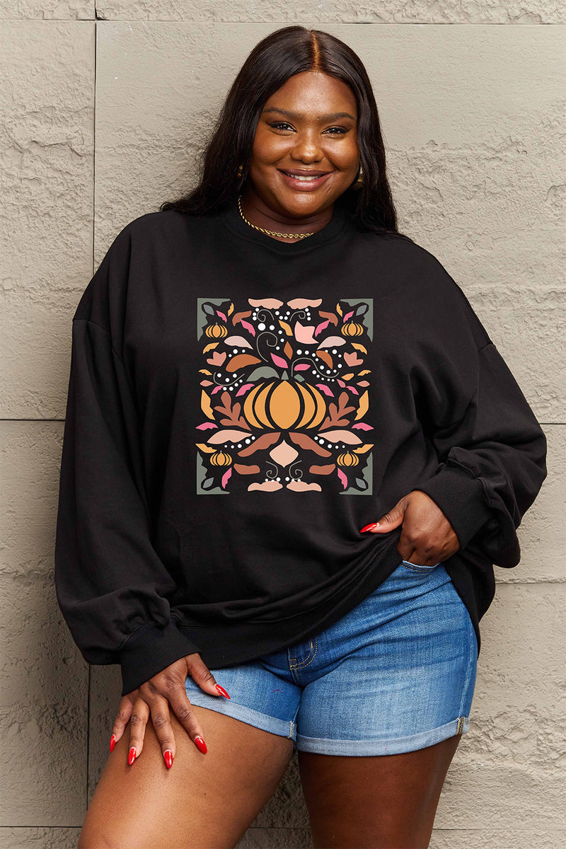 Simply Love Full Size Graphic Dropped Shoulder Sweatshirt