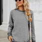 Striped Round Neck Long Sleeve Sweatshirt