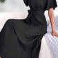 Pleated Flutter Sleeve Belted Dress