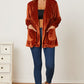 MeiMei Pocketed Open Front Long Sleeve Outwear