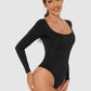 Full Size Scoop Neck Long Sleeve Bodysuit