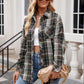 Mandy Pocketed Plaid Collared Neck Long Sleeve Shirt