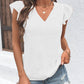 Textured V-Neck Cap Sleeve Blouse