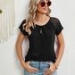 Lace Detail Round Neck Short Sleeve T-Shirt