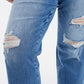 BAYEAS Full Size Mid Waist Distressed Ripped Straight Jeans