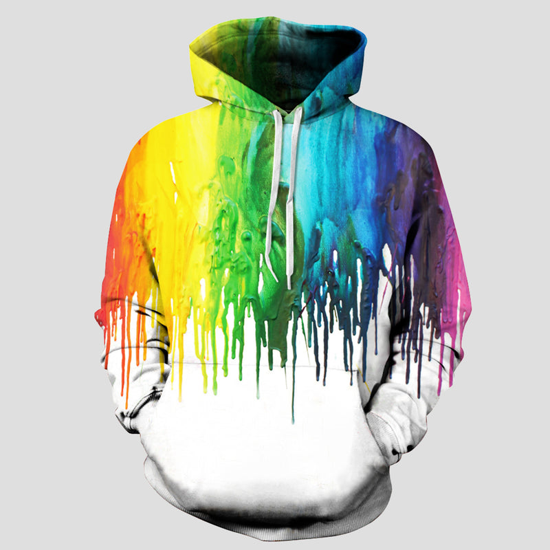 Full Size Printed Drawstring Hoodie with Pockets Multicolor