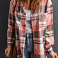 Double Take Plaid Dropped Shoulder Longline Shirt