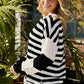 Striped Dropped Shoulder Sweatshirt