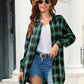 Full Size Plaid Button Up Dropped Shoulder Shirt