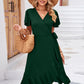 Surplice Neck Flutter Sleeve Dress