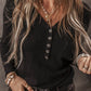 V-Neck Half Button long Sleeve T-Shirt