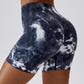 Tie Dye Wide Waistband Slim Fit Sports Shorts