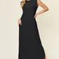 Double Take Full Size Texture Mock Neck Sleeveless Maxi Dress