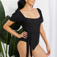 Marina West Swim Salty Air Puff Sleeve One-Piece in Black