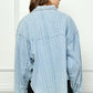 Veveret Button Up Dropped Shoulder Denim Top