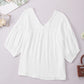 Dropped Shoulder V-Neck Blouse