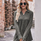 Mandy Decorative Button Johnny Collar Long Sleeve Blouse