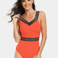 V-Neck One-Piece Swimwear