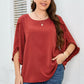 Honey Plus Size Round Neck Frill Trim Blouse