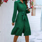 Long Sleeve Tie Waist Shirt Dress