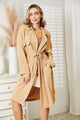 Culture Code Full Size Tied Trench Coat with Pockets Khaki