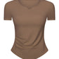 Notched Short Sleeve Active T-Shirt