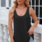 Eyelet Scoop Neck Wide Strap Tank