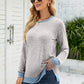 Round Neck Long Sleeve Blouse