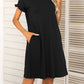 Flounce Sleeve Round Neck Dress with Pockets