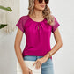 Lace Detail Round Neck Short Sleeve T-Shirt