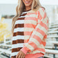 Striped Round Neck Long Sleeve Sweatshirt