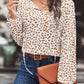 Printed Tie Neck Long Sleeve Blouse