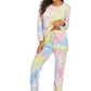 Tie-Dye Top and Drawstring Pants Lounge Set