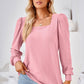 Square Neck Puff Sleeve Blouse