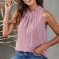 Frill Swiss Dot Round Neck Tank