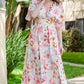 Floral Deep V Slit Maxi Dress