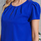 Ruched Round Neck Short Sleeve Blouse