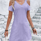 Eyelet V-Neck Cold-Shoulder Dress