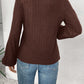 Embroidered Round Neck Long Sleeve Top