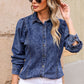 Button Up Collared Neck Denim Top