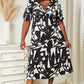 Printed Surplice Balloon Sleeve Dress