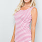 Celeste Full Size Backside Bow Tie Striped Tank