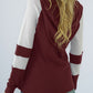 Shiny Waffle-Knit Raglan Sleeve Zipper Front Hoody