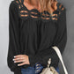 Cutout Square Neck Long Sleeve Blouse