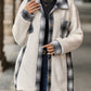 Plaid Contrast Dropped Shoulder Coat